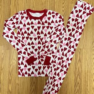 Hanna Andersson Organic Red and Pink Heart Pajama Set